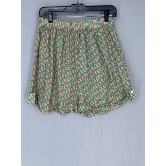Montce Shorts Womens Medium Green Orange Lounge Swim Cover Lightweight Boxer - Picture 1 of 8